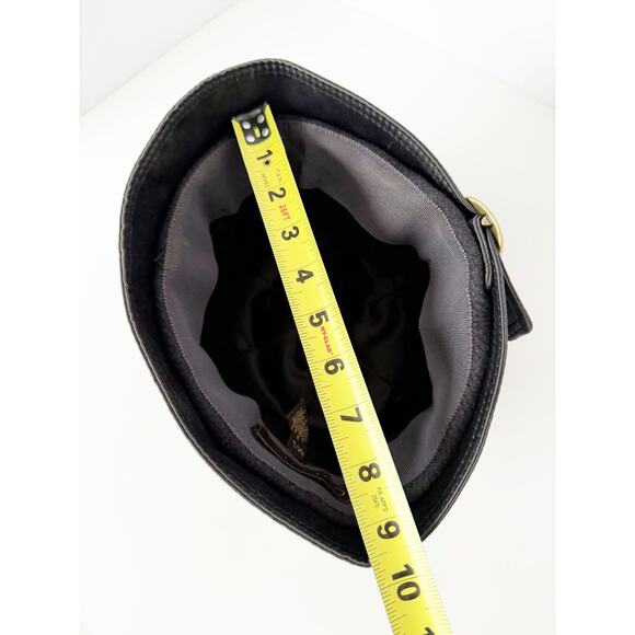 Coach Vintage Wool Satin with Brass Buckle Flapper Hat M/L Gray - Picture 10 of 14